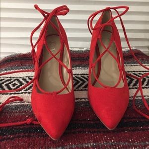 New Red Suede Heels